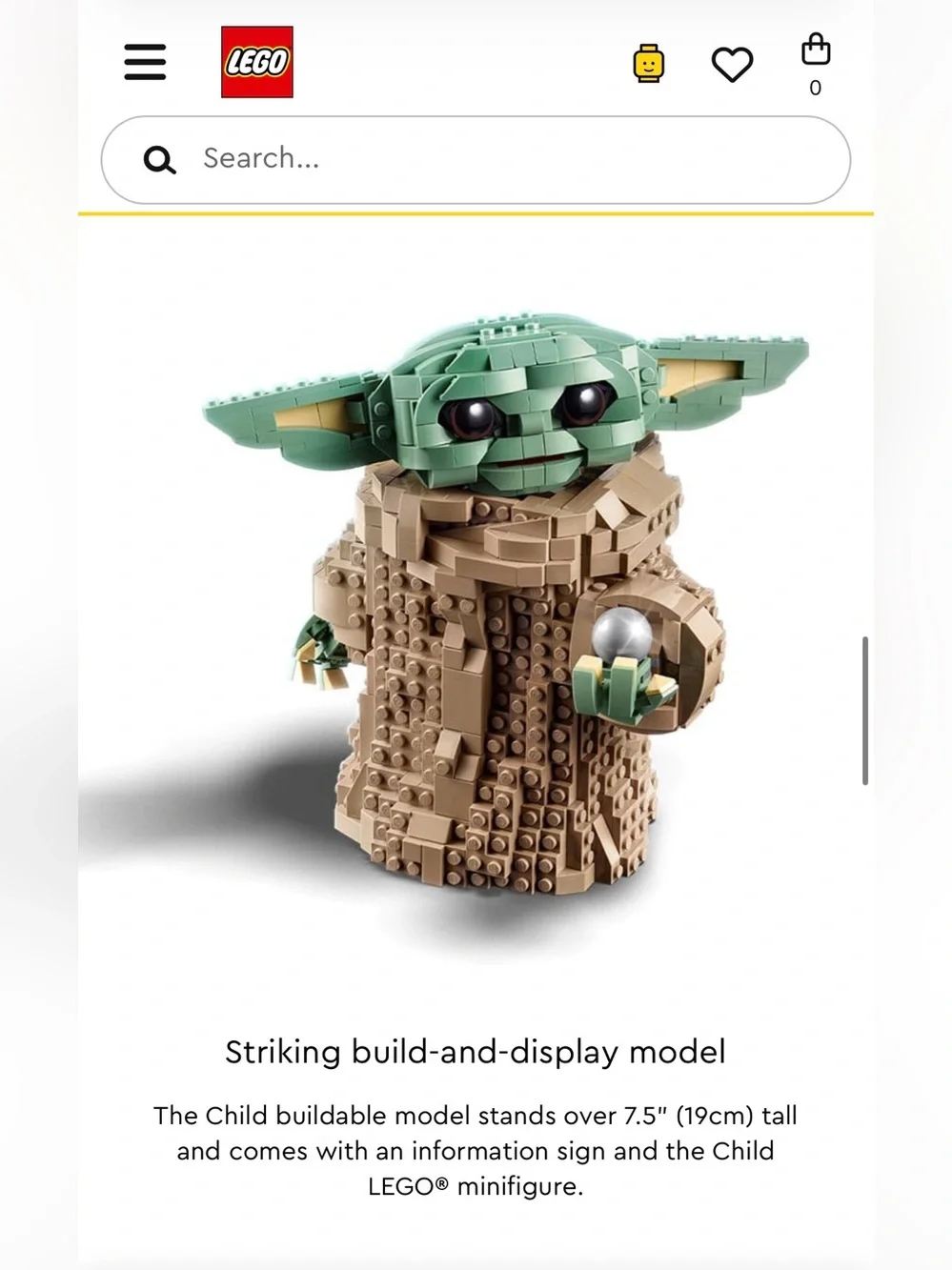 LEGO Star Wars The Child 75318 Building Set -in sealed box.  Retired Set.